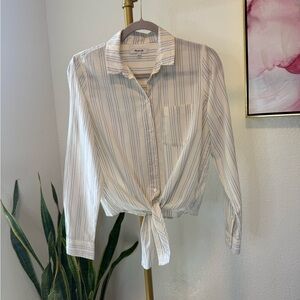 Madewell Blue and Cream Striped Shirt